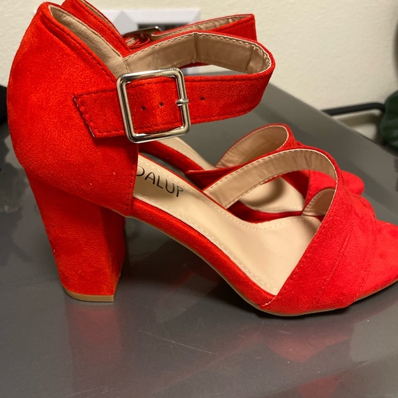 Brand New Sandal Up Heels shoes | Block Heel | Color: Red | Size: 9 - Picture 3 of 5